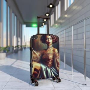 Stylish Rolling Suitcase, Fashion Travel Luggage, Personalized Design, Trendy Carry-On, Unique Gift for Travelers, Modern Art Suitcase