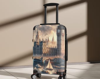 Artystyczna walizka podróżna - London Design Luggage, niezbędne rzeczy na wakacje, prezent dla podróżujących, wyjątkowy bagaż, gotowy na przygodę