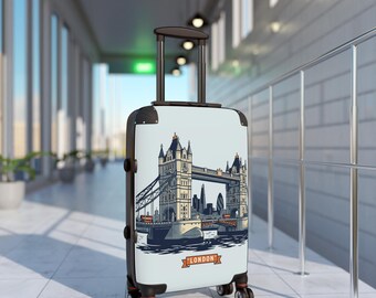 London Tower Bridge illustration Suitcase