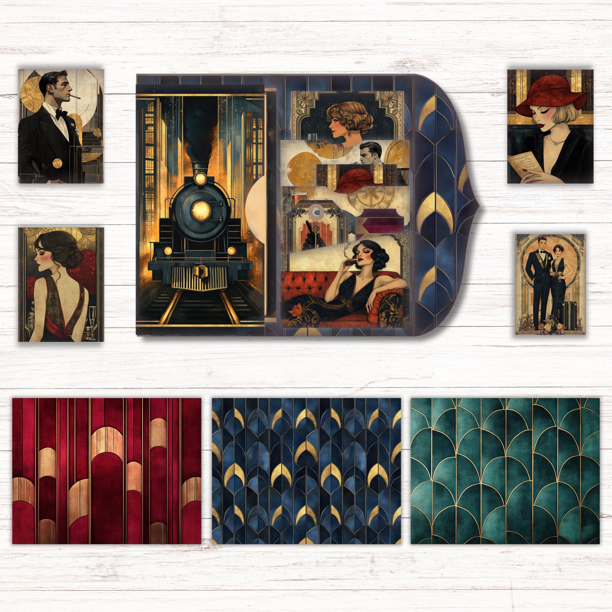 Midnight Express Junk Journal Kit, Printable Folio Pocket, Vintage Rail ...