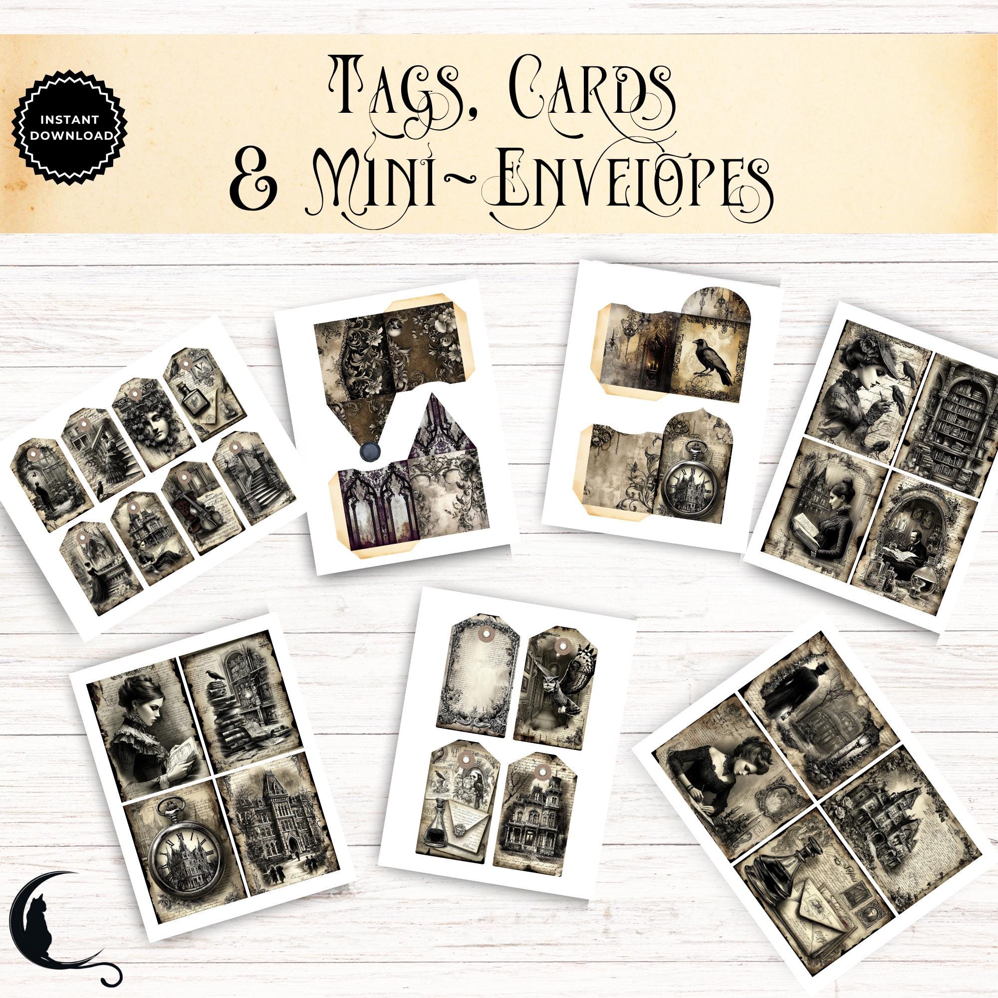 Dark Academia Junk Journal Kit, Printable Pocket Folio, Victorian ...