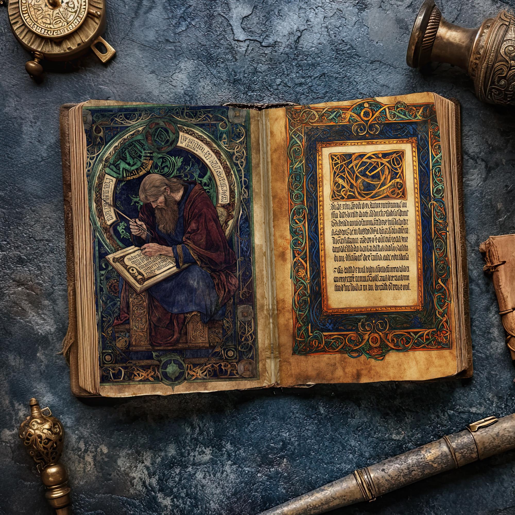 Illuminated Manuscript Junk Journal Kit, Vintage Medieval Art Ephemera ...
