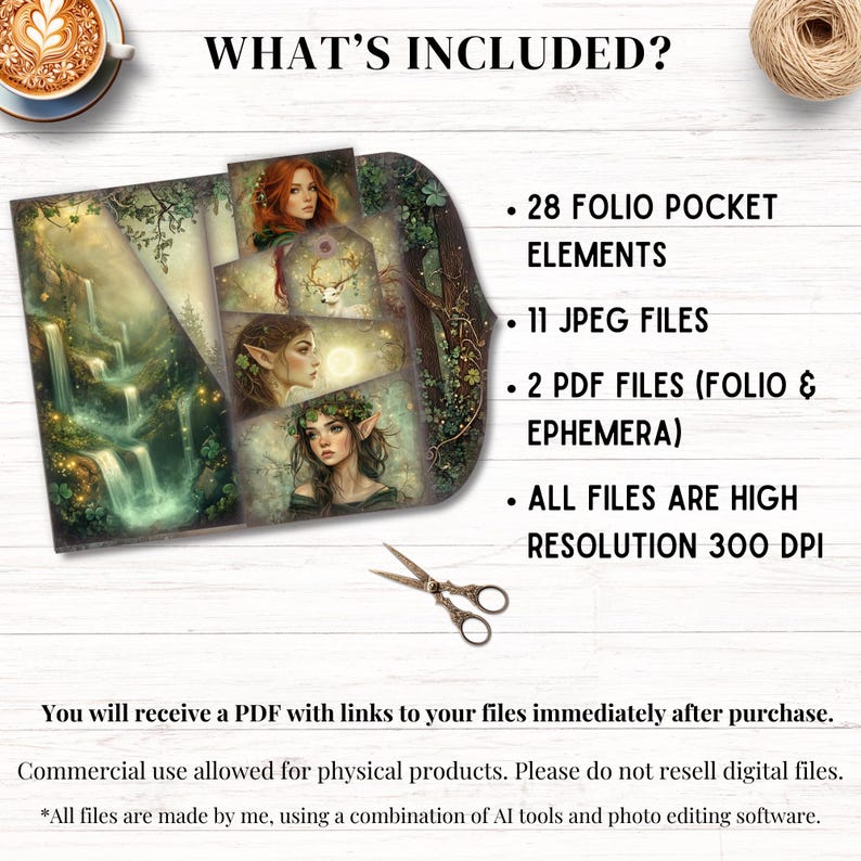 Enchanted Celtic Forest Junk Journal Folio Kit Printable Pocket ...