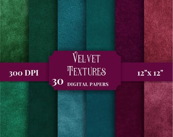 Rich Jewel Toned Velvet Background Digital Paper, Luxurious Textures for Scrapbooking, DIY Crafts, Invitations, Journals, Commercial Use JPG