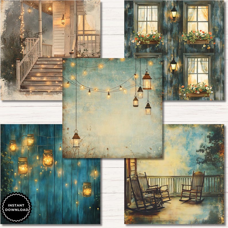 Porchlight Evenings Scrapbook Paper Pack 12x12, Summer Farmhouse Pages ...