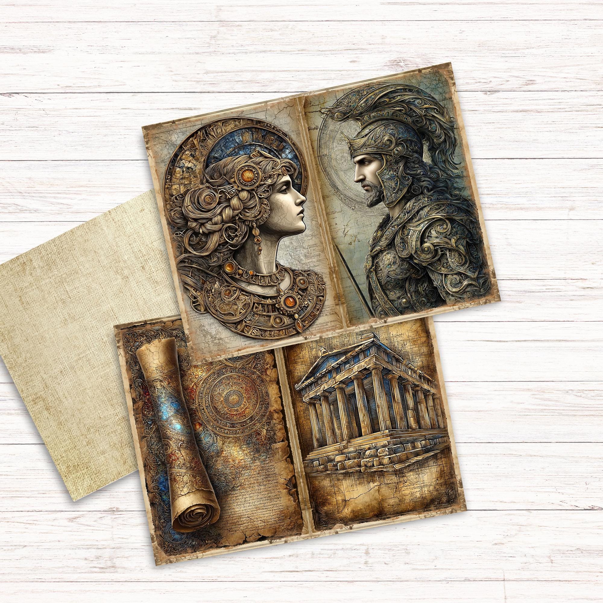 Ancient Worlds Junk Journal Kit, Printable Folio Pocket, Historical ...