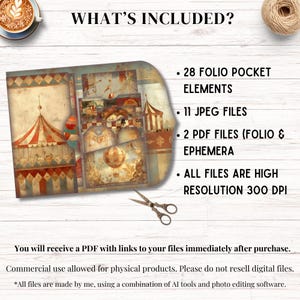 Vintage Circus Junk Journal Folio Kit, Printable Pocket, Circus ...