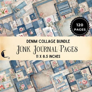 Peut inclure: Un collage de 120 pages de papier de scrapbooking en denim et dentelle, dans les tons bleus, roses et blancs, avec des motifs floraux. Les pages mesurent 28 x 21,6 cm et sont parfaites pour le journalisation de rebuts.