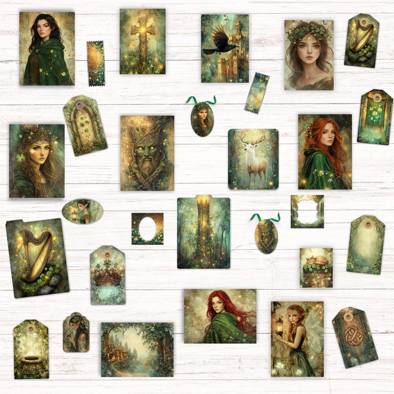 Enchanted Celtic Forest Junk Journal Ephemera Kit, Printable Digital ...