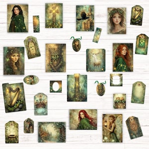 Enchanted Celtic Forest Junk Journal Kit, Fantasy Scrapbooking Pages ...