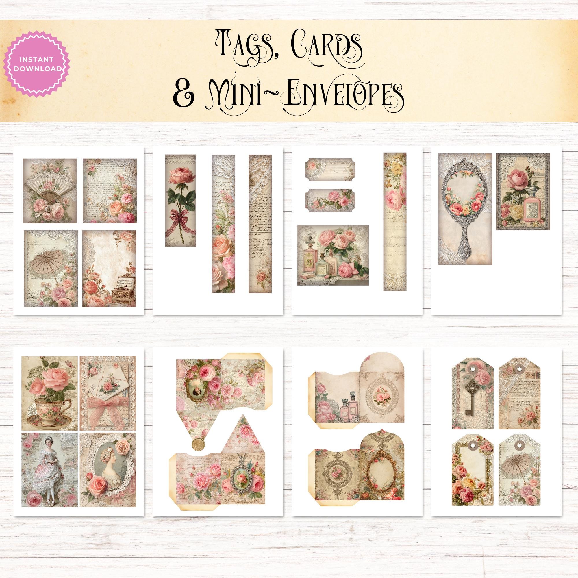 A Lady's Keepsakes Junk Journal Kit, Printable Folio Pocket, Vintage ...