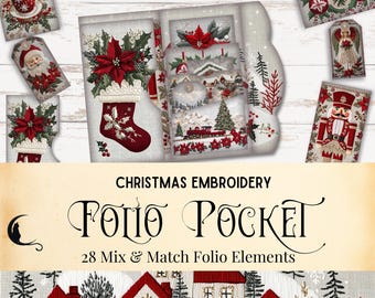 Vintage Christmas Baking Junk Journal Folio Kit | Printable Pocket ...