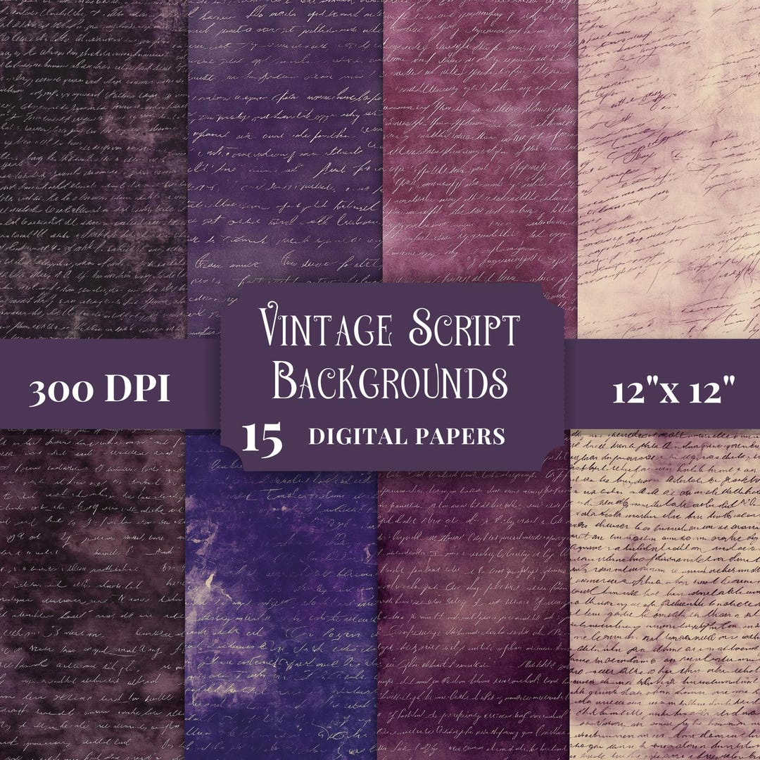Purple Vintage Script Backgrounds, Dark Academia Paper, Antique ...