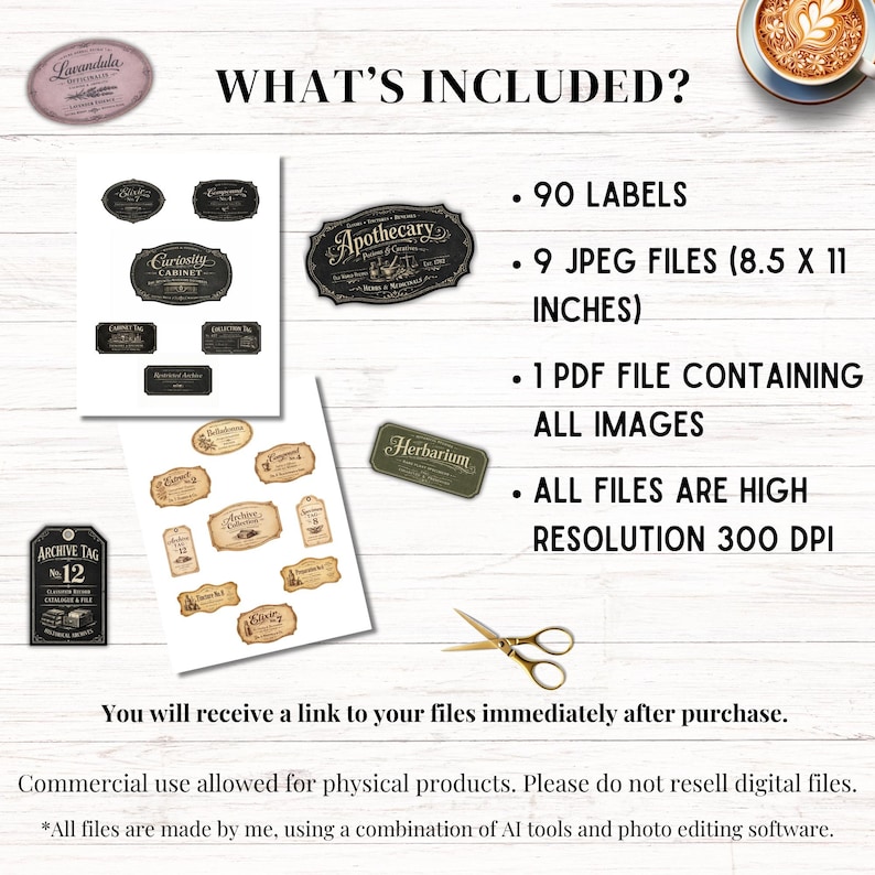 Cabinet of Curiosities Labels, Printable Dark Academia Ephemera ...
