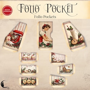 Vintage Christmas Baking Junk Journal Folio Kit | Printable Pocket ...