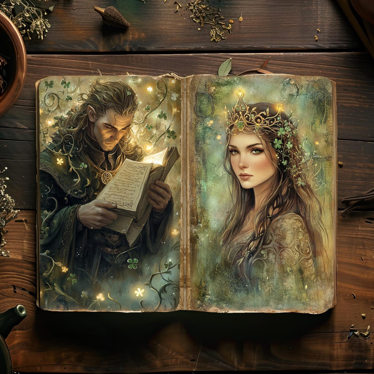 Enchanted Celtic Forest Junk Journal Kit, Printable Elven Fantasy ...