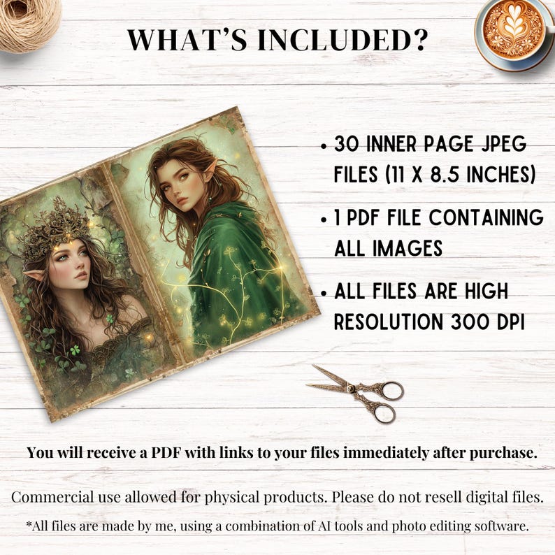 Enchanted Celtic Forest Junk Journal Kit, Printable Elven Fantasy ...