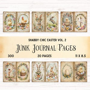 Shabby Chic Easter Junk Journal Pages, Vintage Ephemera, Printable ...