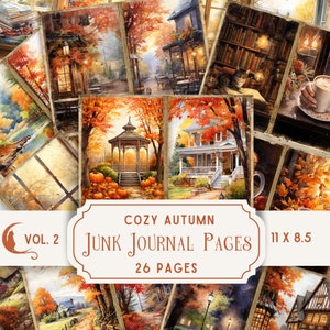Cosy Autumn Junk-dagboekpapier l | Afdrukbaar papier | Digitale collage | Vintage ephemera | Herfstverschijnselen | Afdrukbare herfst | Digitale download