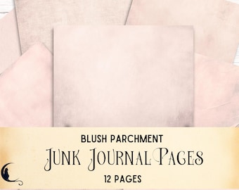 Blush Pink Parchment – Vintage Neutral Backgrounds, Soft Textured Junk Journal Pages, Printable Scrapbook Paper Pack