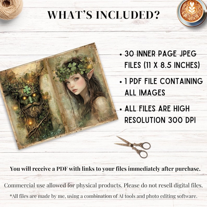 Enchanted Celtic Forest Junk Journal Kit, Printable Elven Fantasy ...