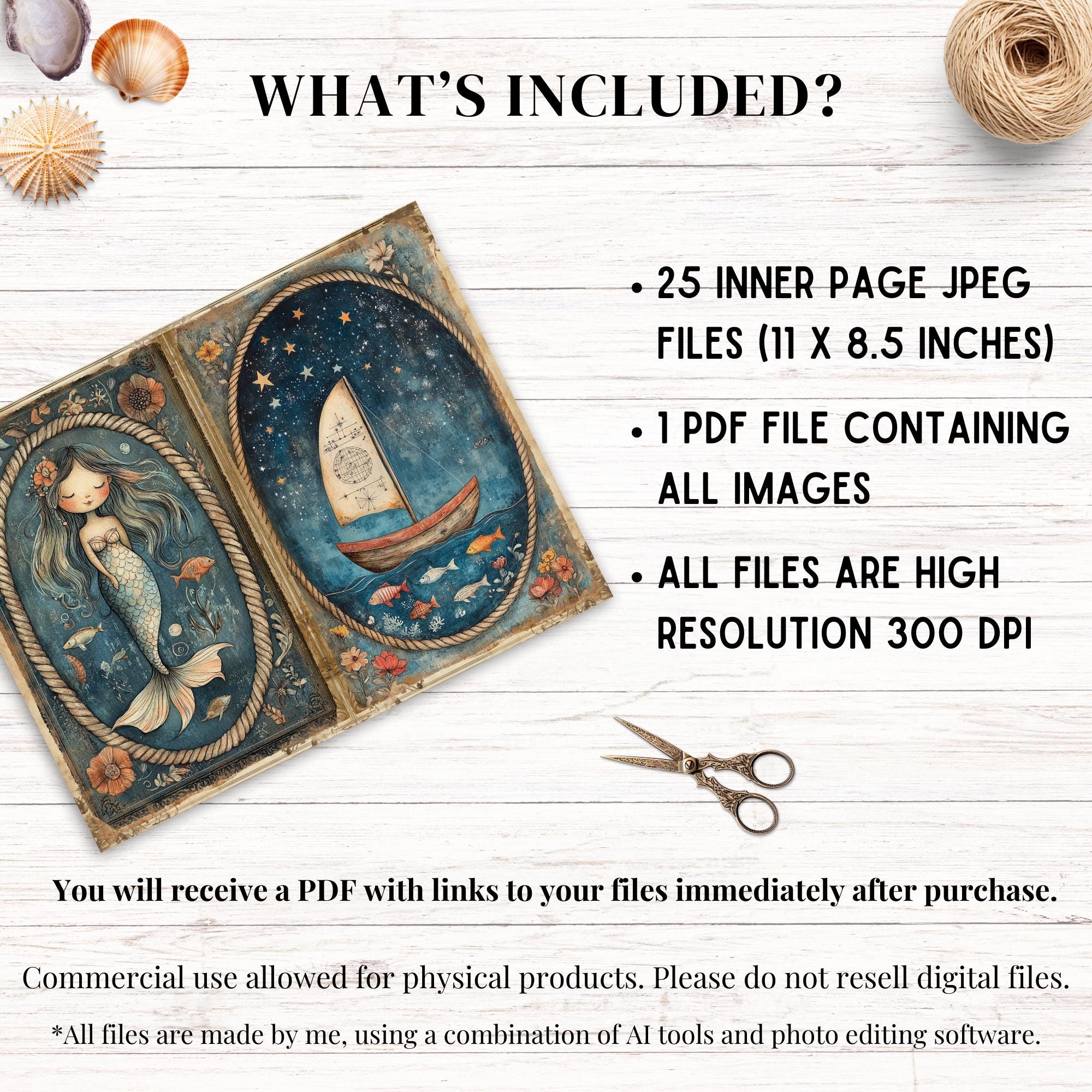 Carta Per Scrapbooking A Tema Oceano: 180 Fogli Per Journaling, Diario E Forniture Creative Con Nastro Adesivo Incluso