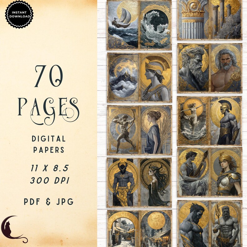 Ancient Greece Junk Journal Kit, Vintage Ephemera, Printable Folio ...