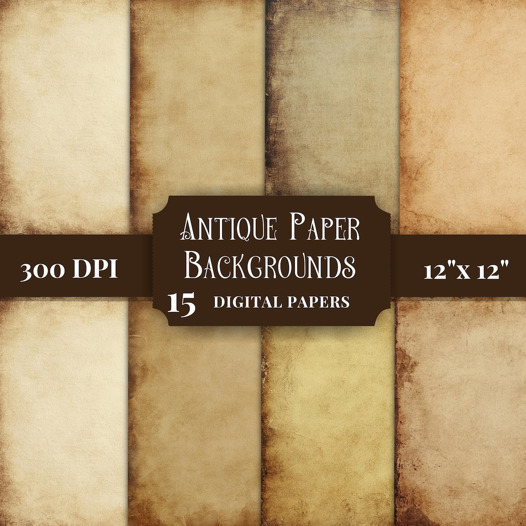 Antique Paper Backgrounds Digital Paper Pack, Printable Grunge Textures ...