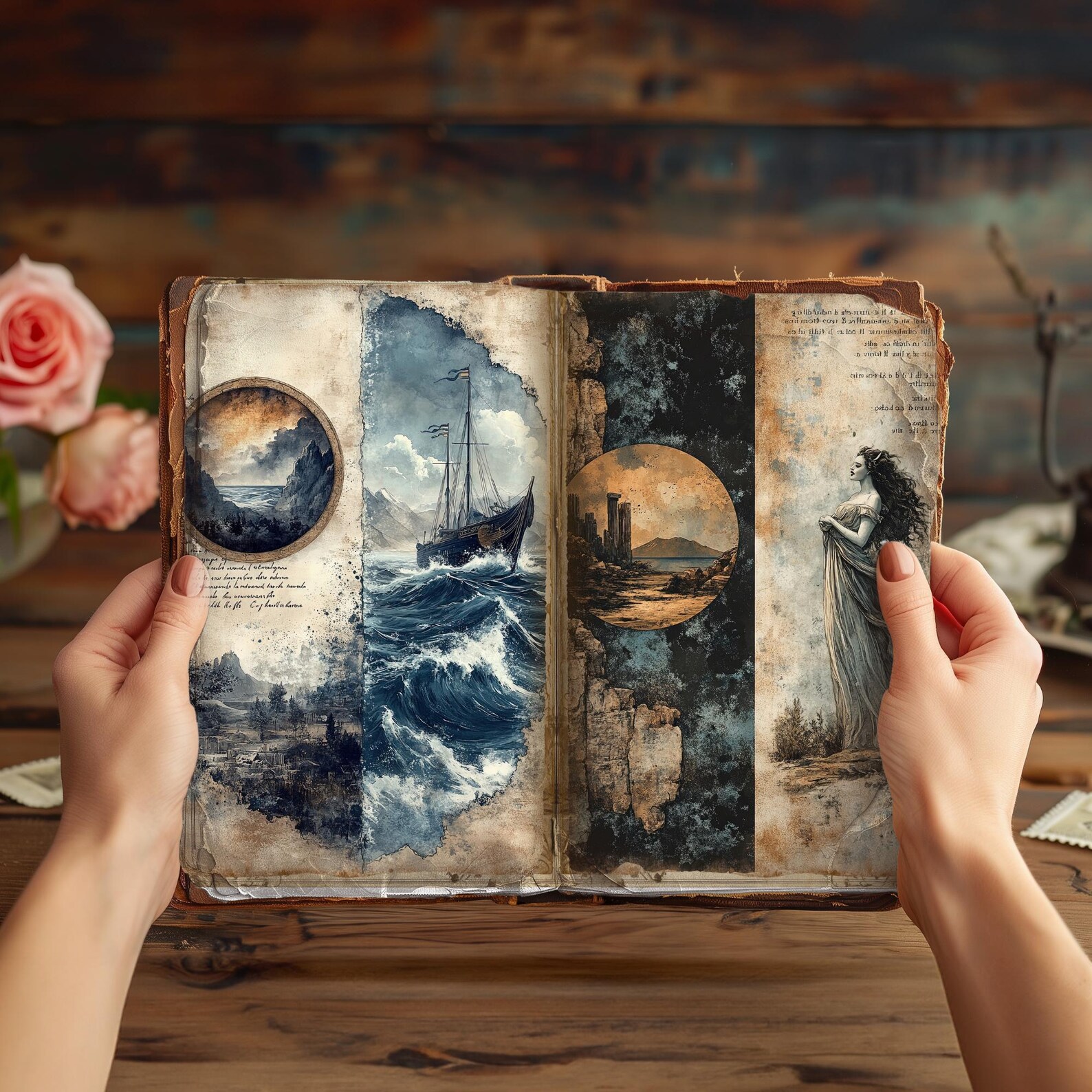 Ancient Greek Mythology Junk Journal Pages, Digital Collage Sheets ...