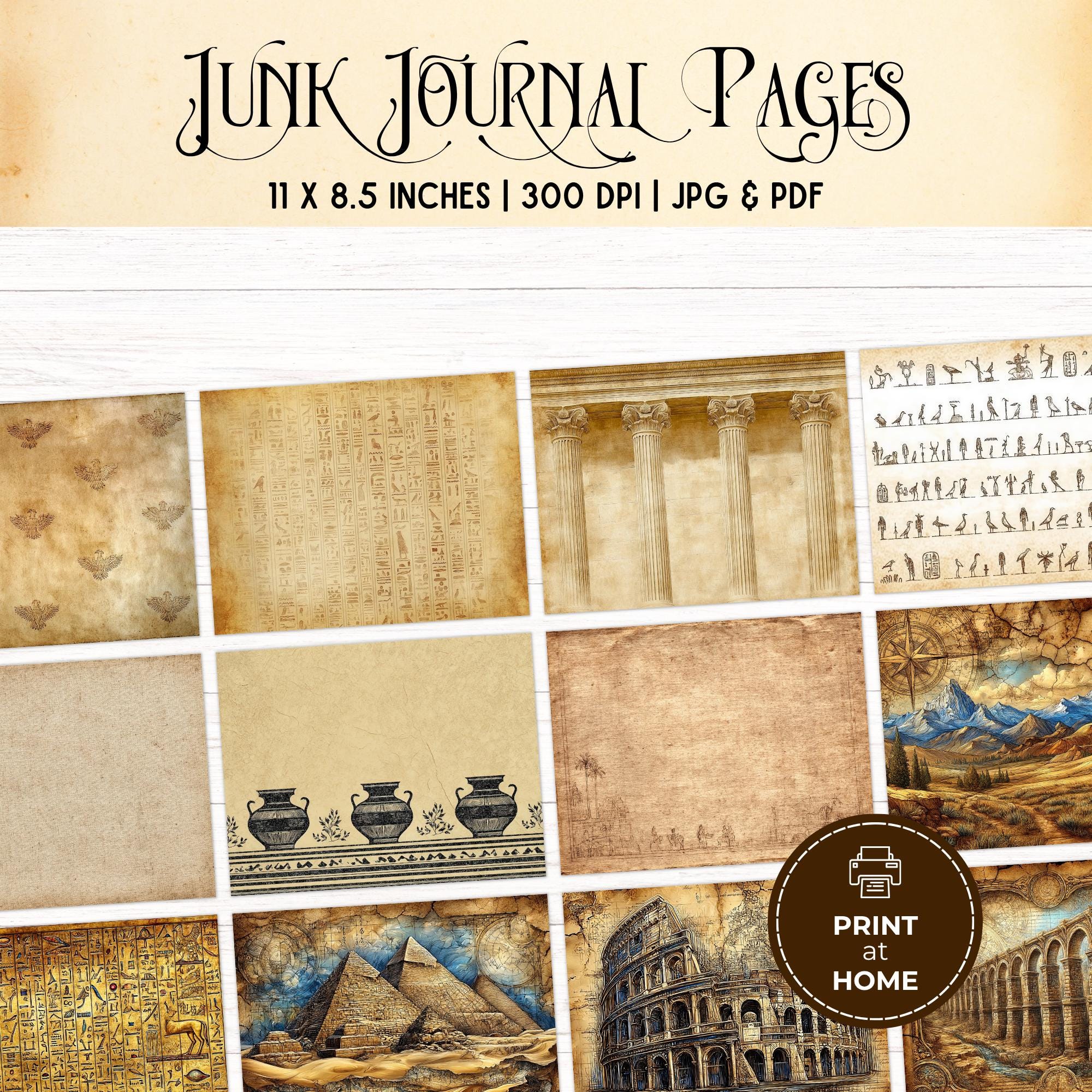 Ancient Worlds Junk Journal Kit, Printable Folio Pocket, Historical ...