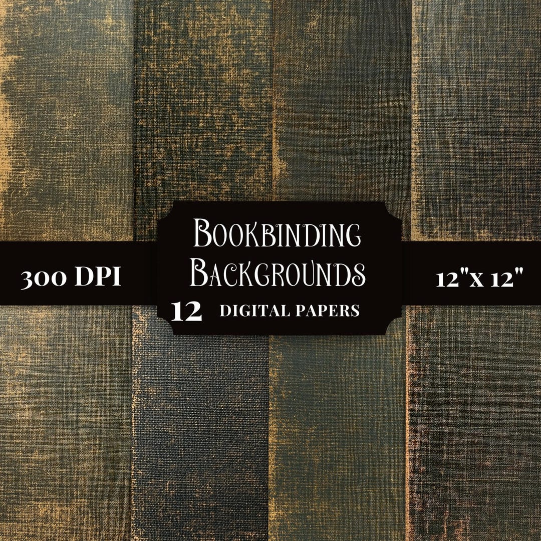 Antique Bookbinding Cloth Textures Digital Paper Pack, Aged Vintage ...