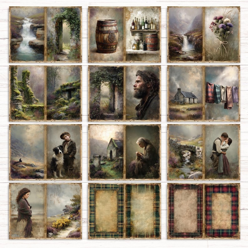 Scottish Highlands Junk Journal Kit, Scotland Vintage Ephemera, Tartan ...