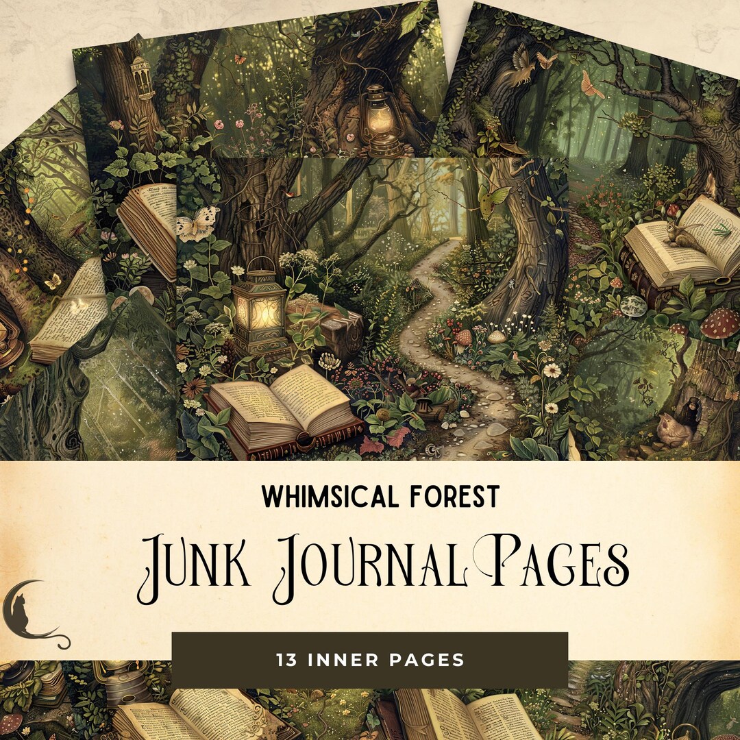 Whimsical Forest Junk Journal Pages Digital Download Woodland Journal ...