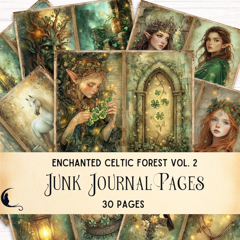 Enchanted Celtic Forest Junk Journal Kit, Printable Elven Fantasy ...