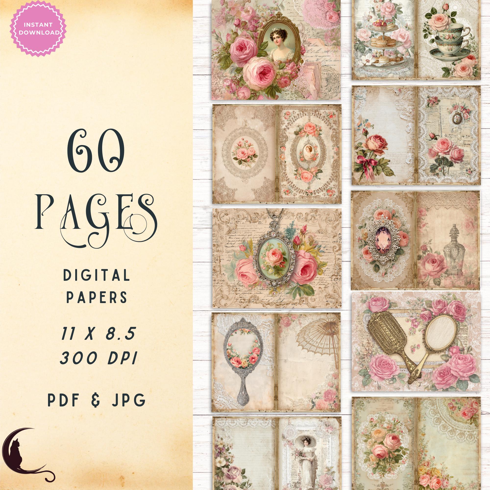 A Lady's Keepsakes Junk Journal Kit, Printable Folio Pocket, Vintage ...