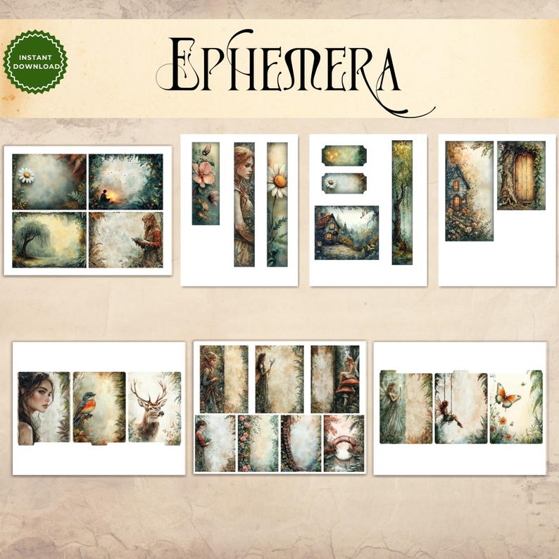 Magical Elven Forest Junk Journal Kit, Printable , Printable Enchanted ...