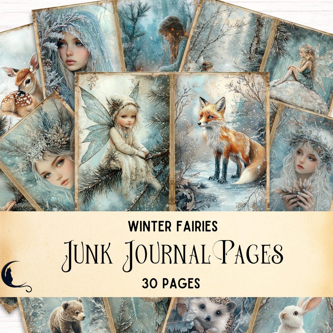 Winter Fairy Junk Journal Kit, Printable Enchanted Forest Ephemera ...