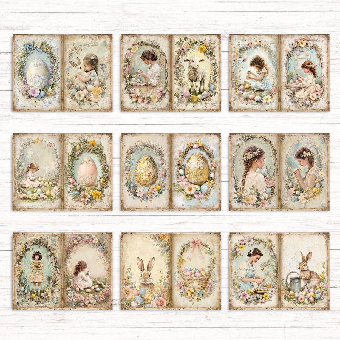 Shabby Chic Easter Junk Journal Pages, Vintage Ephemera, Printable ...