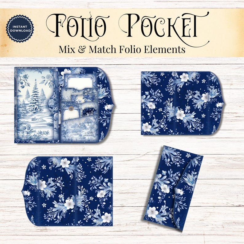Christmas Chinoiserie Junk Journal Folio Kit, Printable Instant ...