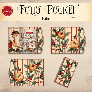 Vintage Christmas Baking Junk Journal Folio Kit | Printable Pocket ...
