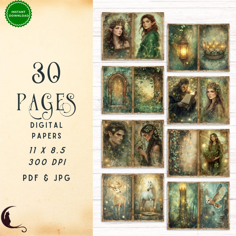 Enchanted Celtic Forest Junk Journal Kit, Printable Elven Fantasy ...