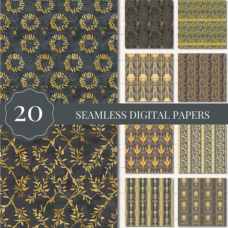 Seamless Ancient Greece Digital Paper Pack, Greek Patterns for ...