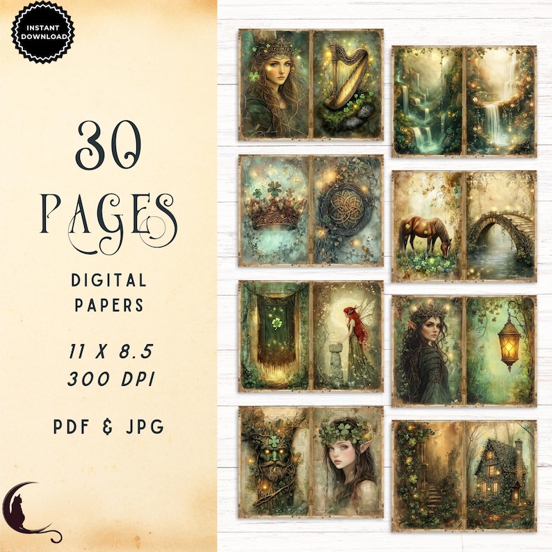 Enchanted Celtic Forest Junk Journal Kit, Printable Elven Fantasy ...