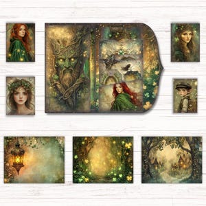 Enchanted Celtic Forest Junk Journal Kit, Fantasy Scrapbooking Pages ...