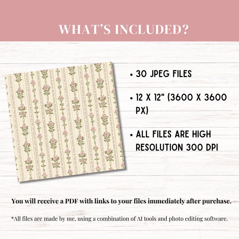 Victorian Spring Roses Digital Paper Pack, Seamless Patterns for ...