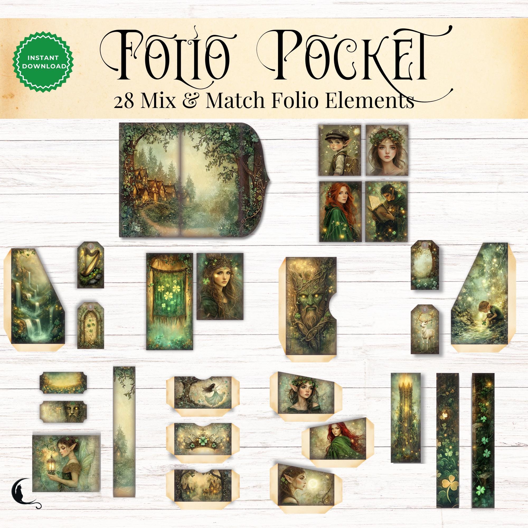 Enchanted Celtic Forest Junk Journal Folio Kit Printable Pocket ...