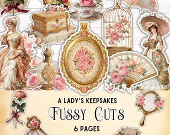 Geschenksets für Damen, Druckvorlagen für Liebesbriefe, Vintage-Scrapbooking- und Junk-Journal-Sets, romantische Bastelmaterialien im Regency-Stil mit floralem Muster