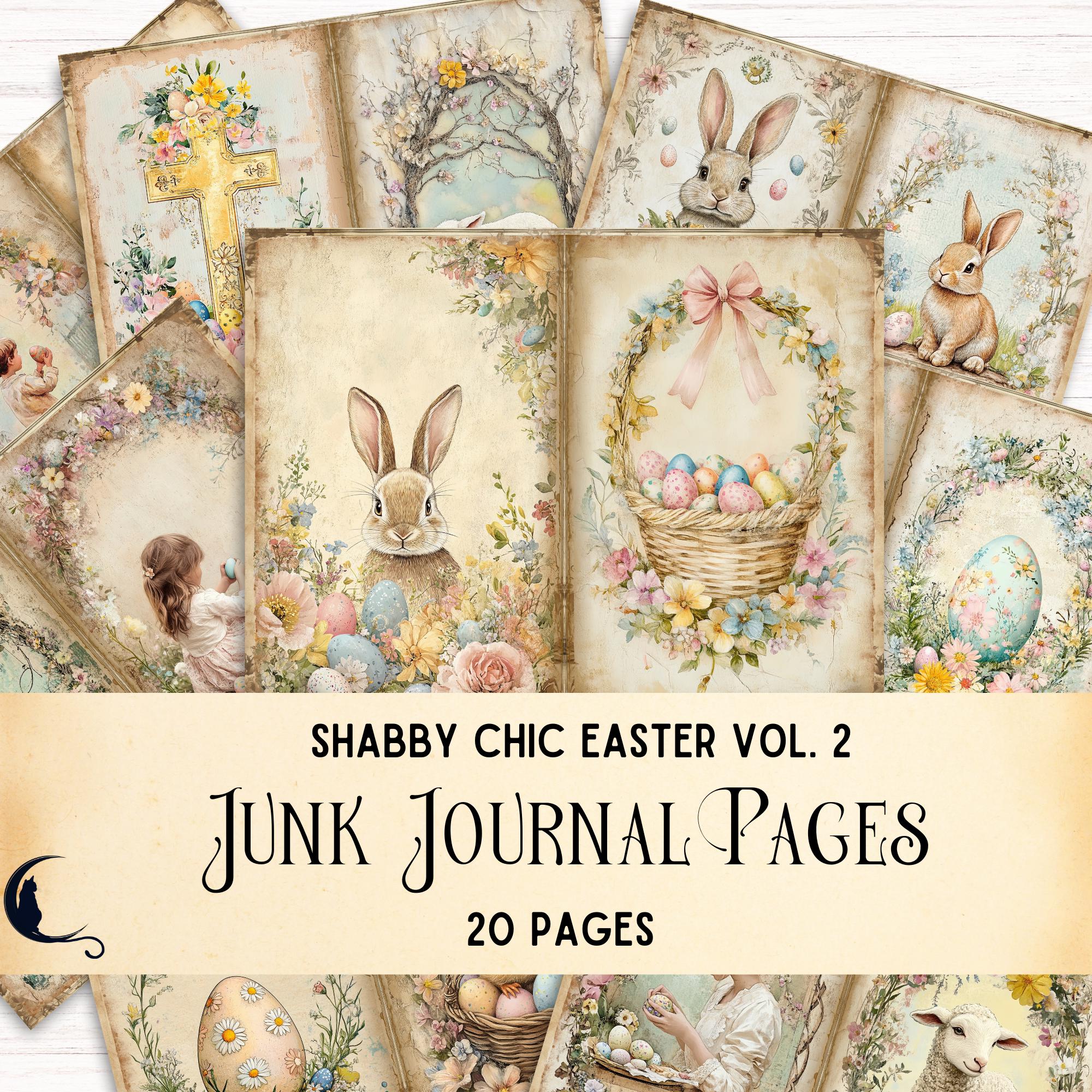 Shabby Chic Easter Junk Journal Pages, Vintage Ephemera, Printable ...