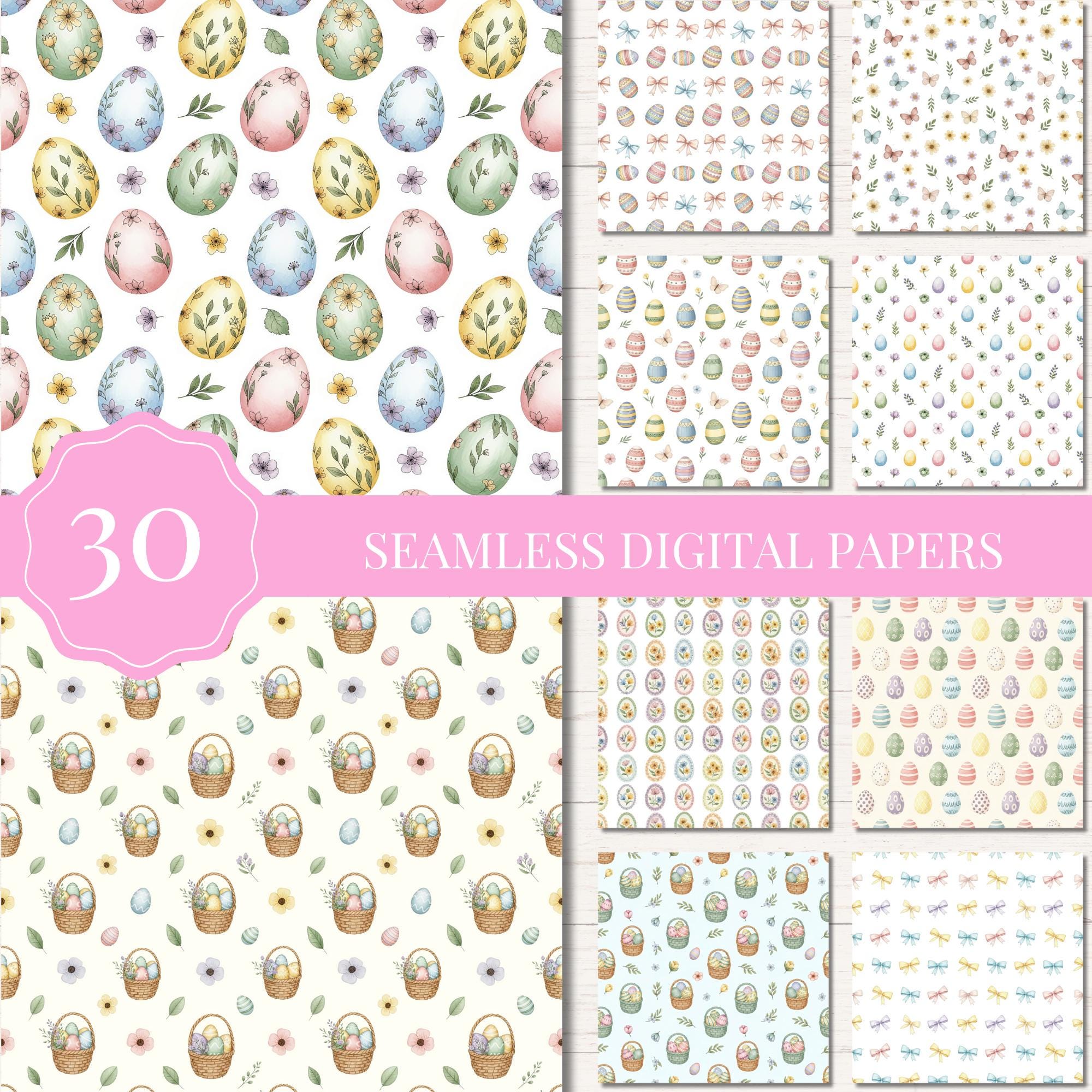 Storybook Easter Digital Paper Pack, Seamless Patterns for Scrapbooking ...