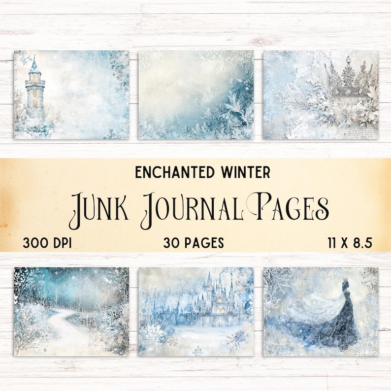 Winter Fairytale Junk Journal Kit, Printable Enchanted Ephemera ...